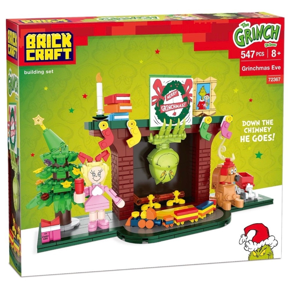 Brickcraft The Grinch Grinchmas Eve Fireplace Building Kit 547-Piece lego Set